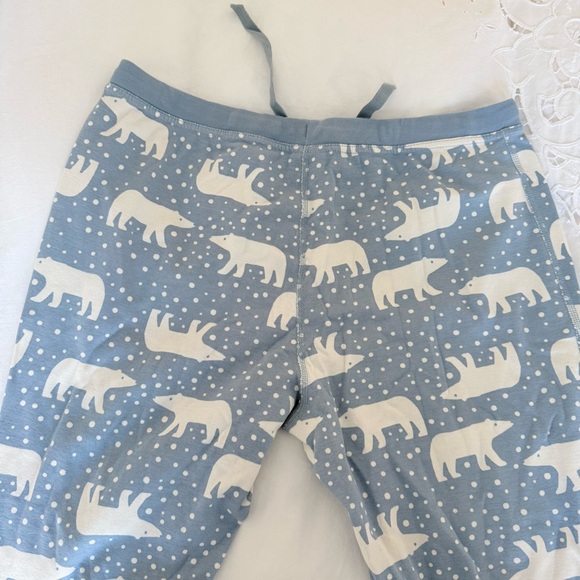 Hanna Andersson Pajama Pants Organic Cotton Blue White Polar Bear Print Size L - Picture 2 of 9